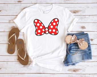 Minnie Mouse Bow Shirt | Minnie Polka Dot Bow Shirt | Women's Minnie Shirt | Women's Minnie Bow Shirt |