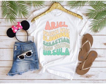 Women's Little Mermaid Shirt | Ariel Mermaid Shirt | Little Mermaid Character Shirt | Ariel Prince Eric Flounder Sebastian King Triton