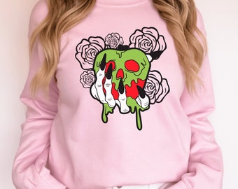 Poison Apple Sweatshirt | Evil Witch Poison Apple Sweatshirt Disney Villains Sweatshirt Disney Halloween Sweatshirt Snow White Seven Dwarfs