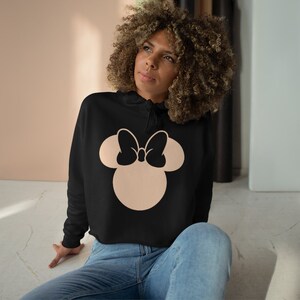 Sudadera con capucha recortada disney / Sudadera con capucha Minnie Mouse Bow / Sudadera con capucha recortada Minnie Mouse / Sudadera recortada Minnie Mouse imagen 3