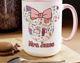 Personalized Disney Teacher Coffee Mug | Disney Teacher Librarian Principal School School Mug | Disney Teacher Gift | Disneyworld Teacher
