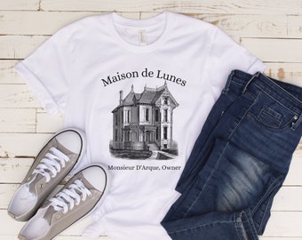 Maison de Lunes T-Shirt / Monsieur D'Arque / La Bella e la Bestia Ispirata / Camicia Donna La Bella e la Bestia / Camicia Asylum