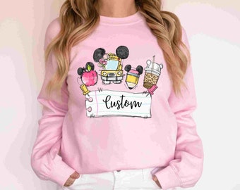Personalisierte Disney Lehrer Sweatshirt | Disney Lehrer Bibliothekar Schulleiter Schule Sweatshirt | Disney Lehrer Geschenk | Disneyworld Lehrerin