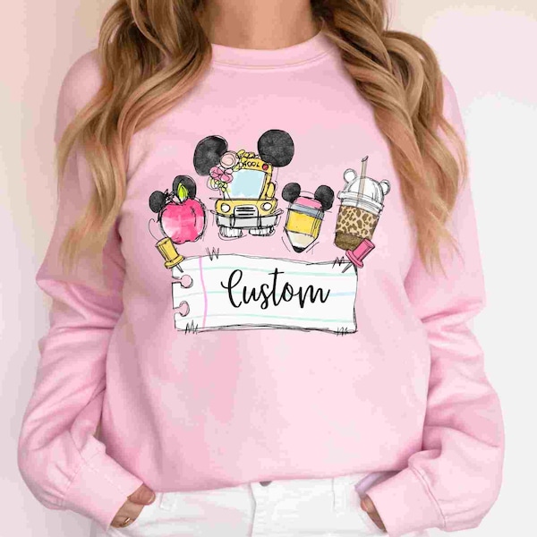Personalized Disney Teacher Sweatshirt | Disney Teacher Librarian Principal School Sweatshirt | Disney Teacher Gift | Disneyworld Teacher