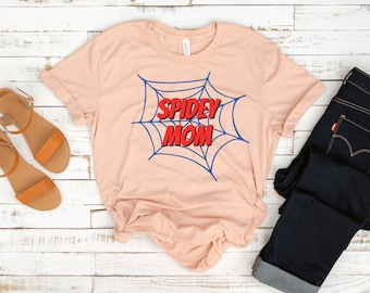 Spidey Mom T-Shirt | Women's Spiderman Shirt | Spiderman Birthday Party Shirt | Women's Spidey Shirt | Minimalist Spiderman Shirt