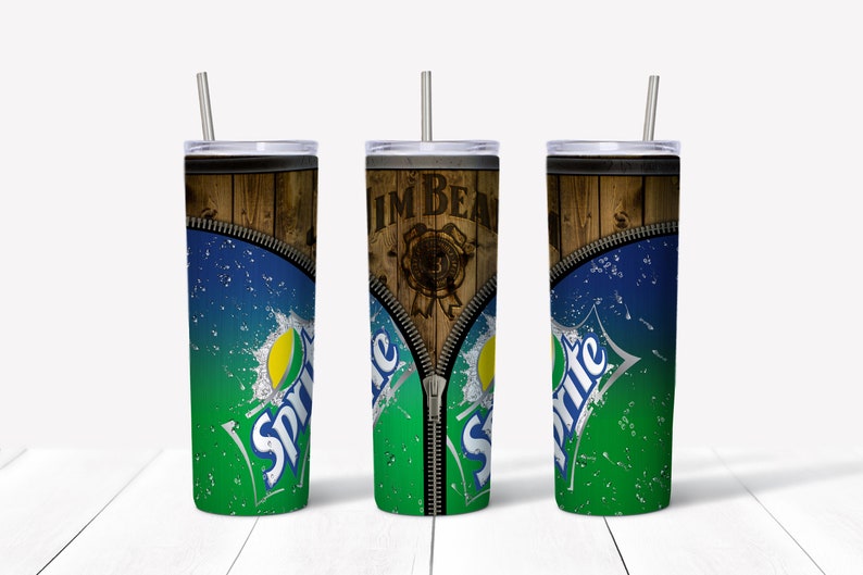 Jim Beam and Sprite PNG 20 Oz Skinny Tumbler Wrap Sublimation Etsy