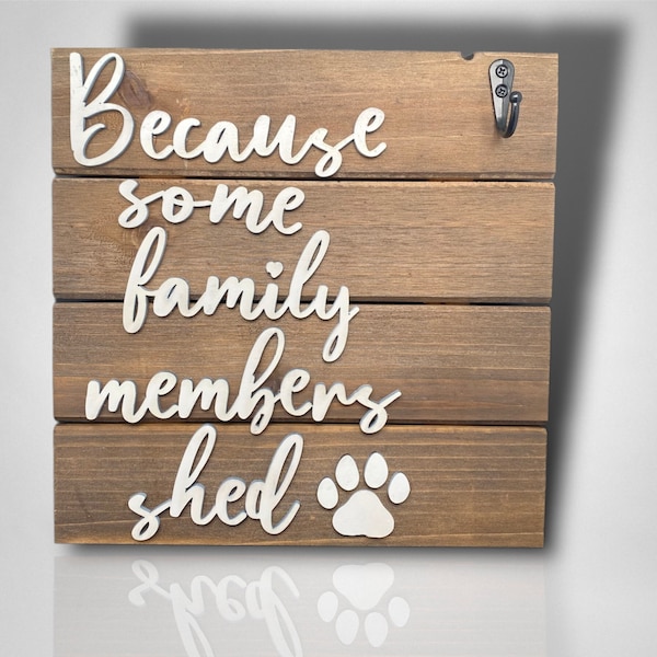 Rustic Wooden Pet Lint Roller Holder Sign