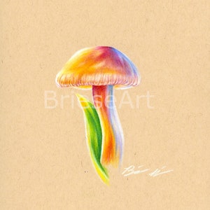 Mushroom Drawing (Instant Download)