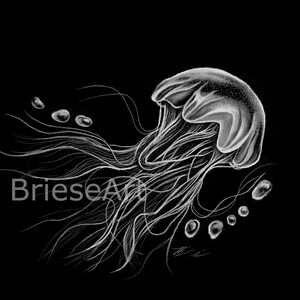 Charcoal Jellyfish (Instant Download)