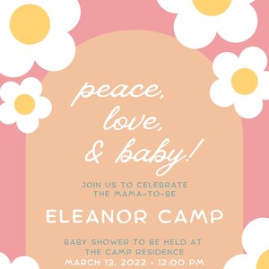 Baby Shower Invitation Editable Template 70s Theme image 2