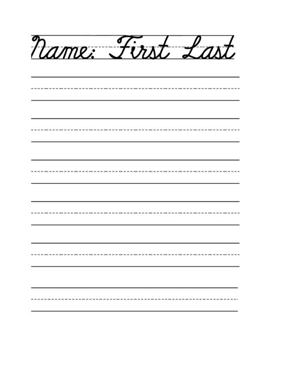 Handwriting Name Printable File PDF - Etsy