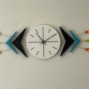 Atomic Clock Mid Century Modern Wall Decor