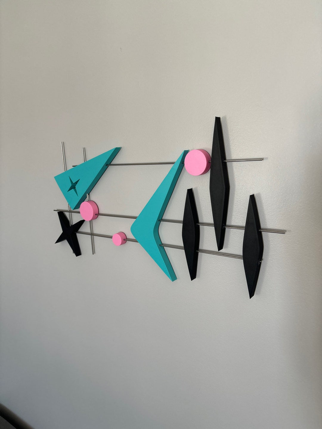 Atomic Boomerang Starburst Wall Sconce, Mid Century Modern Retro 50s Porch Light,