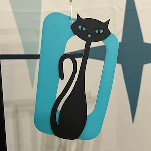Mid Century Modern Atomic Cat Christmas Ornament