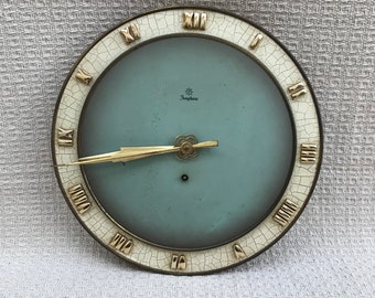 Vintage Junghans wind up mechanical wall clock 3sec/24h with key ( working well ) 30cm