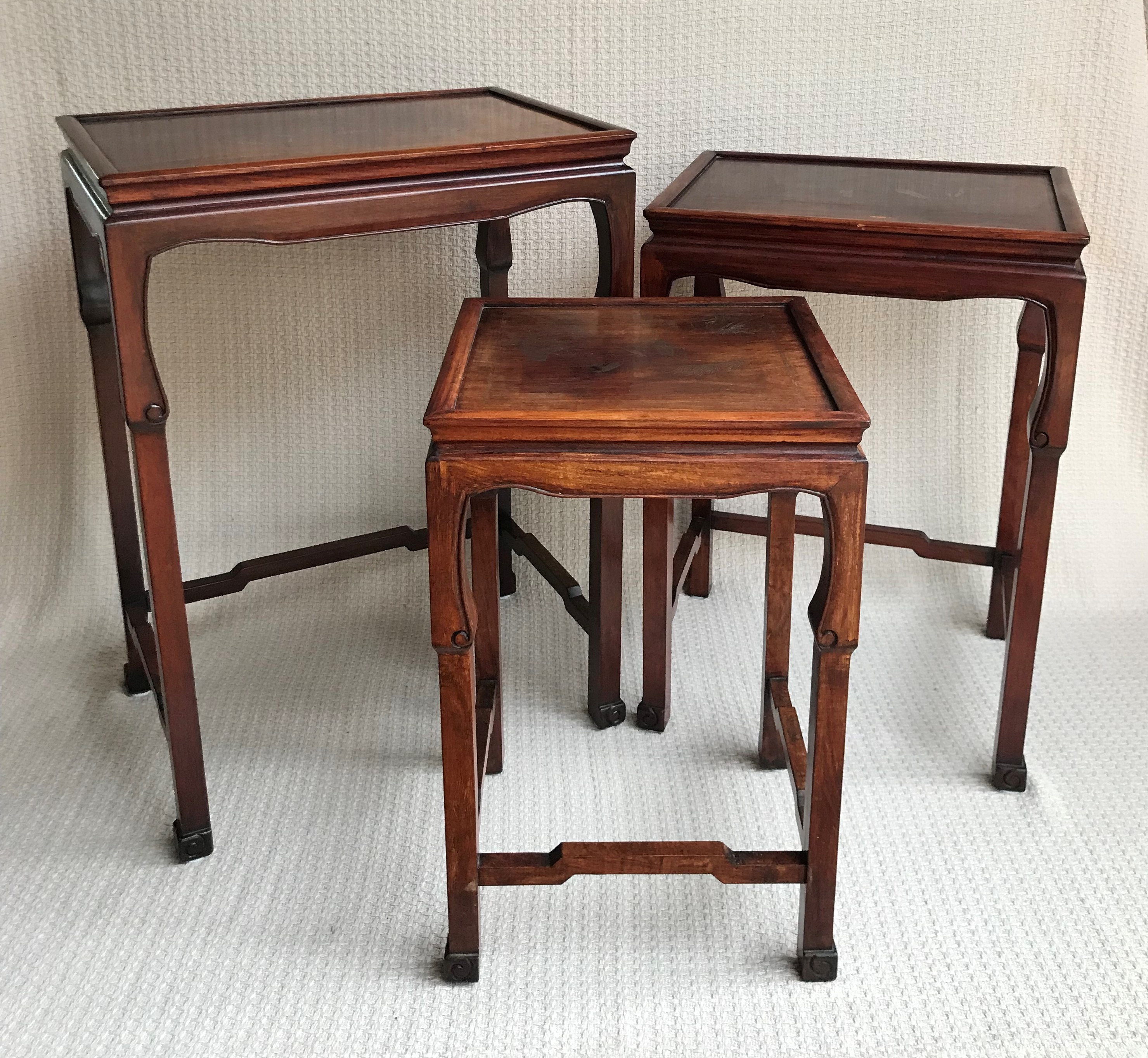 Huanghuali Silver Inlay Two Horses Chinese Antique Furniture