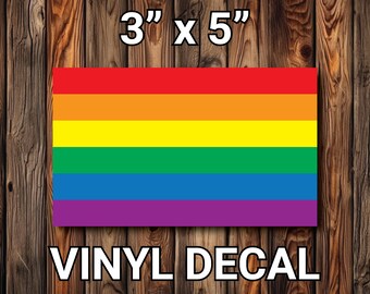 Pride Rainbow Flag Vinyl Decal - LGBTQ+ - Matte Laminate