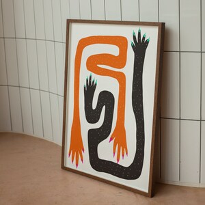 Abstract hands, psychedelic art print