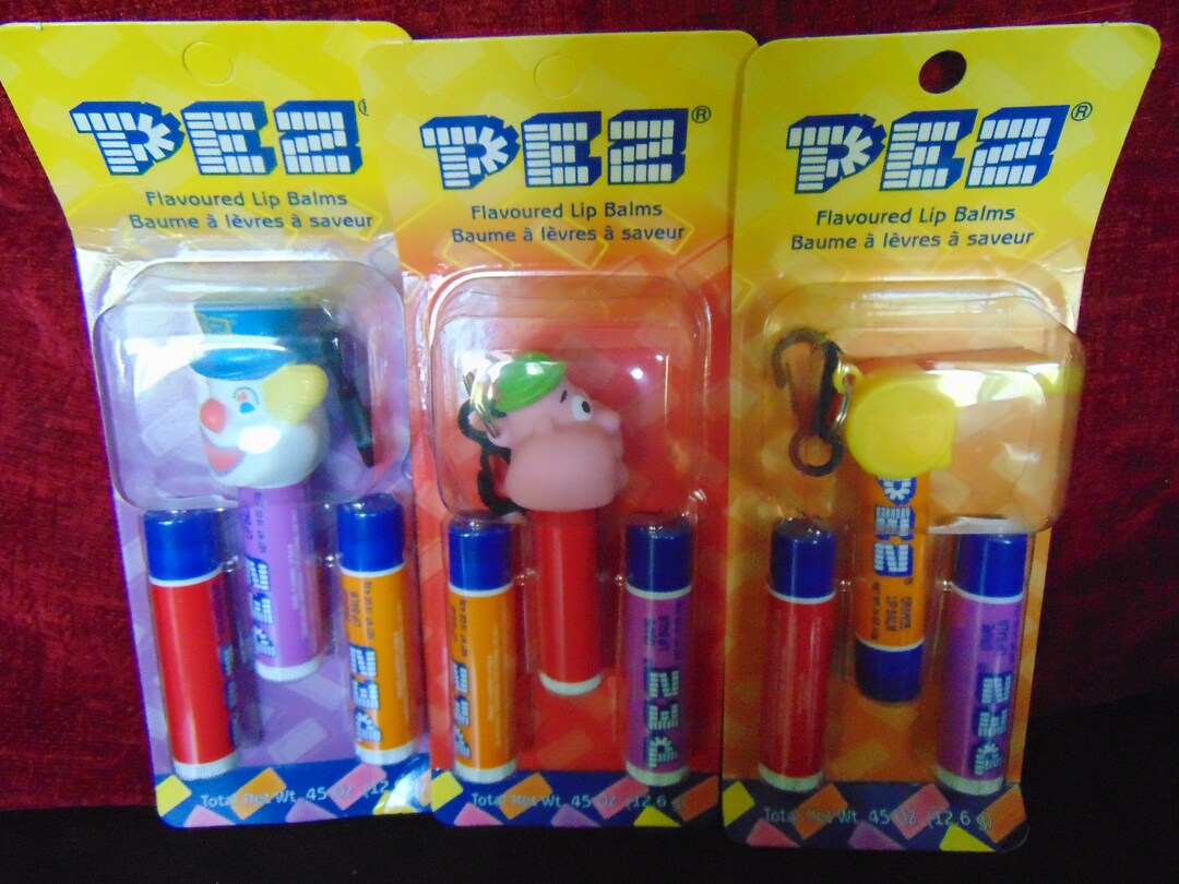 Pez Flavoured Lip Balms Dispensers Set of 3 Etsy
