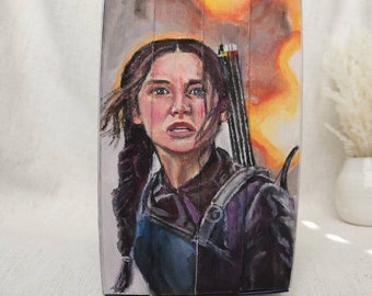 Katniss Everdeen foreedge book painting/ 4 book softcover set