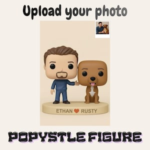 Personalisierte Mensch & Hund Pop Style Figur - Personalisierte Haustierfigur
