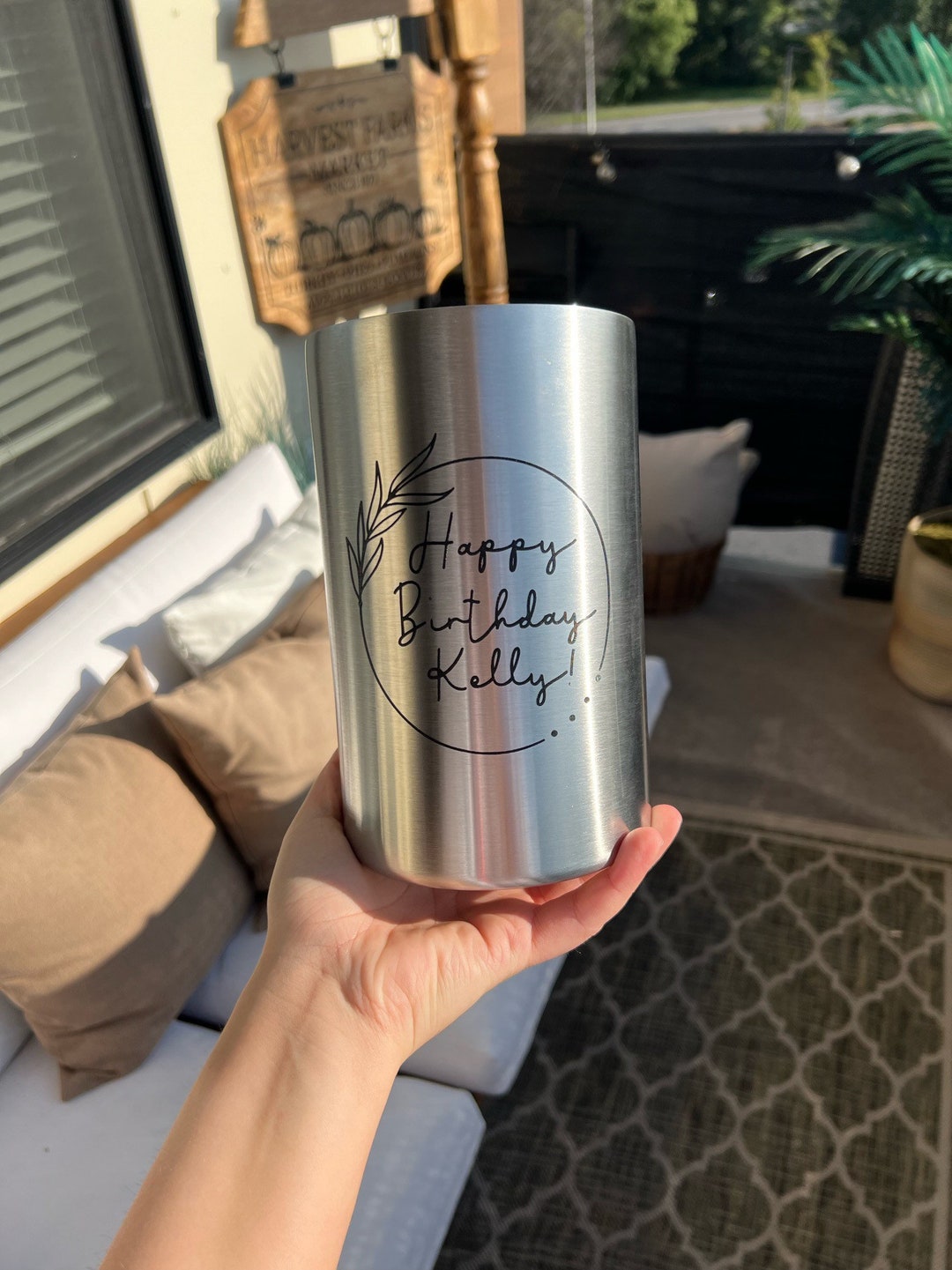 Personalized Wine Chiller Bucket / Insulated Champagne Beer Ice Bucket
