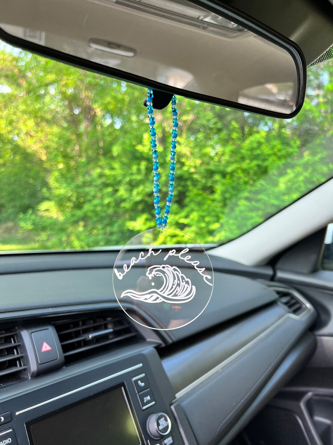 Beach Please Acrylic Car Charm / Rearview Mirror Hanger / Girly Car
