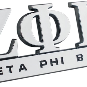 Car tag, Car accessories silver ZETA PHI BETA quality 3d Metal Funny chromed badge self adhesive abs Plastic