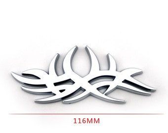 Car accessories silver Universal Irregular label bigger one looks cool quality 3d chrome Funny chromed badge self adhesive ABS Plastic