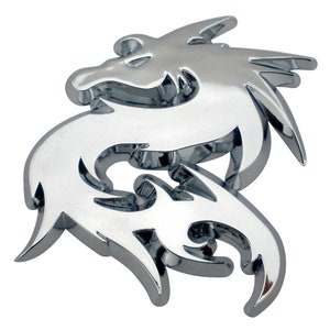 Car accessories sticker sliver dragoon quality 3d Metal Funny chromed badge self adhesive ABS Plastic Free shipping