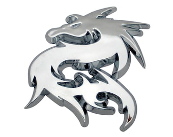 Car accessories sticker sliver dragoon quality 3d Metal Funny chromed badge self adhesive ABS Plastic Free shipping