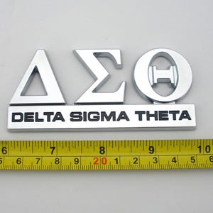 Car accessories silver Delta Sigma Theta DST quality 3d Metal Funny chromed badge Free shipping self adhesive ABS Plastic