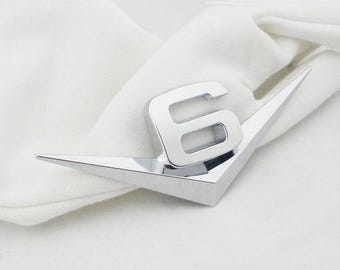 3D American Big V6 Chrome plastic car emblem car badge automobile sticker decal logo self adhesive