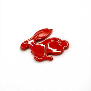 Car accessories matte Easter RED rabbit quality 3d Metal Funny chromed badge qute Free shipping