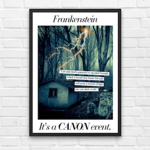 Frankenstein Poster, It&#39;s a Canon Event, Literary Poster, High School English Classroom Decor, Classic Literature Art, English Literature