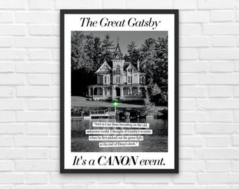 Great Gatsby Poster, It's a Canon Event, High School English Classroom Poster, Classic Literature Art, English Literature Art, Classroom Art