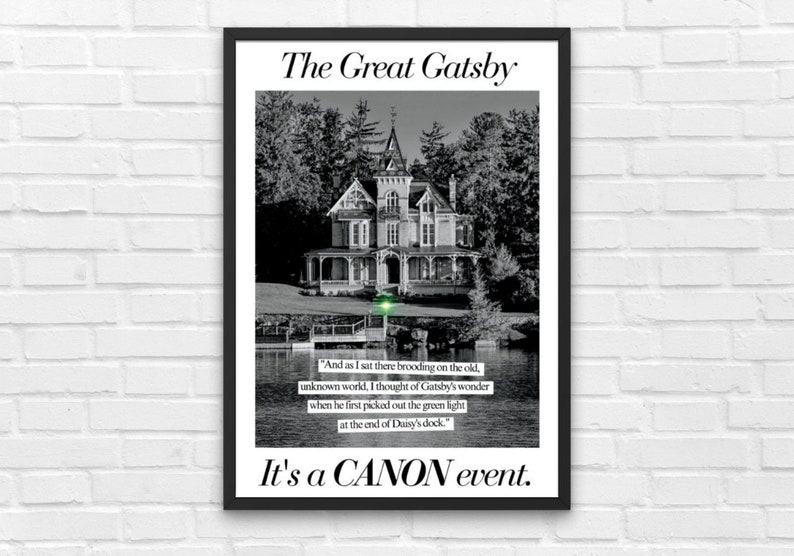 Great Gatsby Poster, It's a Canon Event, High School English Classroom ...