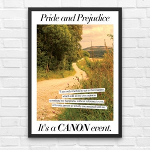 Pride and Prejudice Poster, It&#39;s a Canon Event, Literary Art, High School English Classroom, Back to School Poster, Classic Literature Art