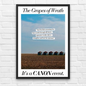 Grapes of Wrath Classroom Artwork, It&#39;s a Canon Event, Literary Art, English Classroom Poster, Classic Literature Art, English Literature