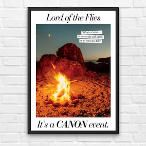 Lord of the Flies Poster, It&#39;s a Canon Event, High School English Classroom Poster, Classic Literature Art, English Literature Art