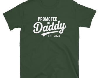 Promoted to Daddy Est. 2024 T-Shirt | New Dad Gift Tee
