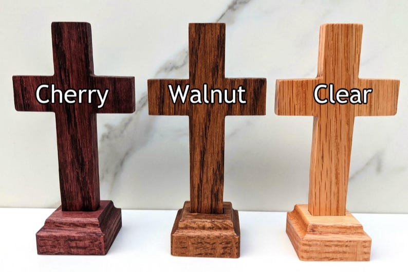 Solid Oak Mini Cross With Base / Small Freestanding Cross / Hardwood ...