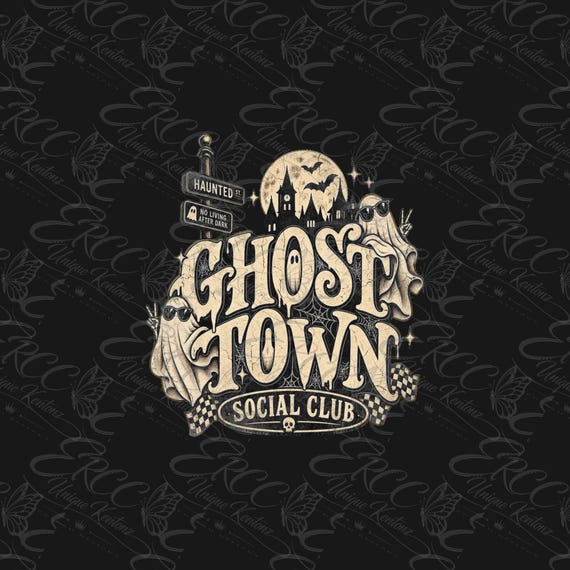 Ghost Town Social Club | digital download | printable design | png graphic | Halloween