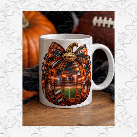 Halloween Football Pumpkin Bengals | digital download | printable design | png graphic | Celebrate the Holidays