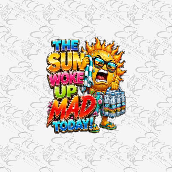 Funny Hot Summer Sun PNG Graphic | Digital Download (4500x5400px)
