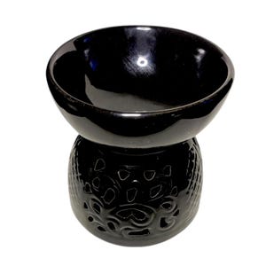 Photophore pour bougie chauffe-plat noir XL