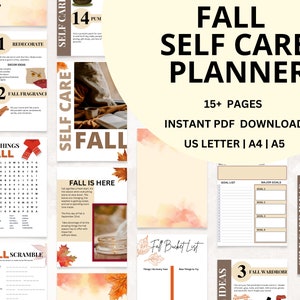 Fall Self-Care Goal Planner Printable | Fall Self-Care Pages | Fall Bucket List & Word Search Printable