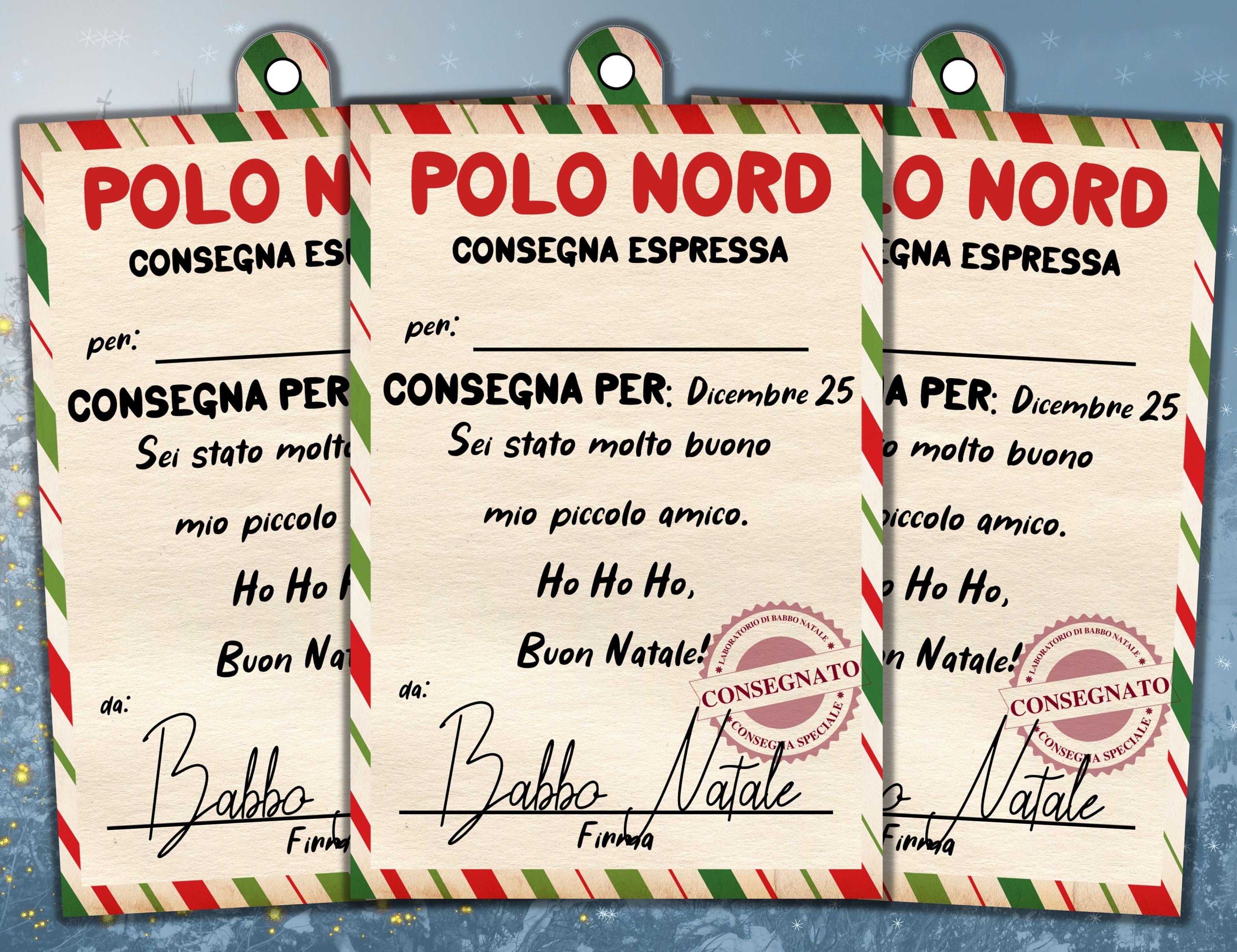 Vintage Santa Gift Tag: Italian Christmas Printable (Digital Download)