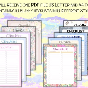 Printable Blank Checklists Different Designs Styles, to Do List ...