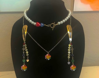 Niall Horan Hello Lovers Inspired Accessory Set, Cute The Show Necklace and Hair Clips